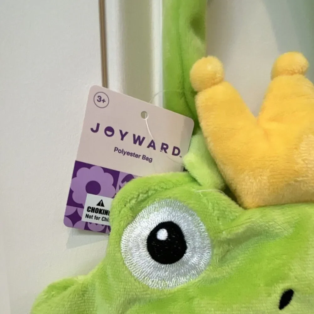 Joyward Frog Shoulder Bag with Crown Accent Plush Soft Kids Animal Purse